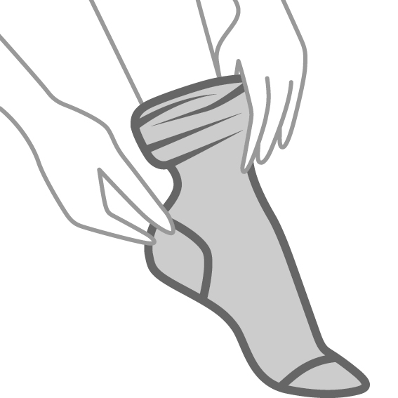 Oblačenje nogavic - 2.korak